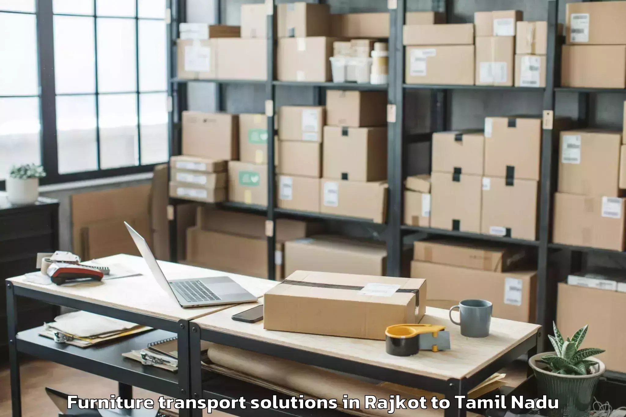 Professional Rajkot to Kattupalli Port Furniture Transport Solutions